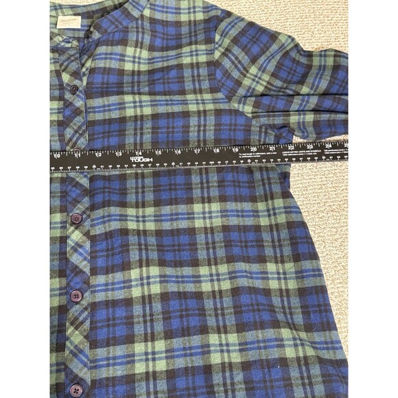 Blair Flannel Women's Large Blue Green Long Sleeve Button Down 100% Cotton - Picture 6 of 7